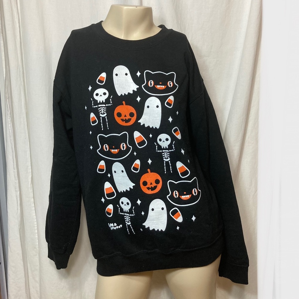 Em & Sprout Halloween Black small long sleeve sweatshirt